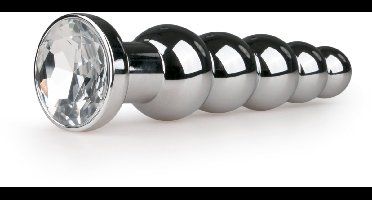 EasyToys - Dunne Buttplug met Kristal - Metalen Buttplug - Buttplugs - Buttplug Metaal - Anal Plug - Sex Toys voor Vrouwen en Mannen - Seksspeeltjes - Zilver