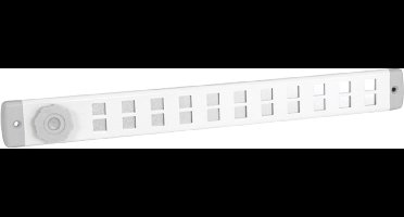 Nedco schuifrooster 370x40mm - bold line - met draaiknop - met vliegengaas - aluminium - wit