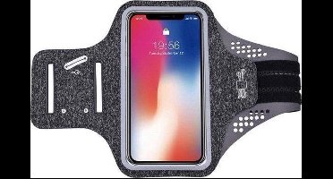 Hardloop Armband Telefoon | Fabric / Stof Geschikt voor iPhone 13 / Geschikt voor iPhone 13 Pro / Geschikt voor iPhone 12 / Geschikt voor iPhone 12 pro Hardloop Telefoonhouder - zwart