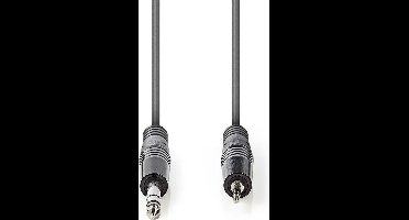 Nedis Stereo-Audiokabel - 6,35 mm Male - 3,5 mm Male - Vernikkeld - 1.50 m - Rond - Donkergrijs - Kartonnen Sleeve