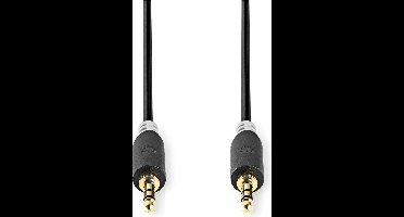 Nedis Stereo-Audiokabel - 3,5 mm Male - 3,5 mm Male - Verguld - 2.00 m - Rond - Antraciet - Doos