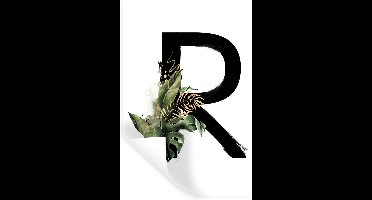 Muurstickers - Sticker Folie - Jungle - Alfabet - Letter R - 20x30 cm - Plakfolie - Muurstickers Kinderkamer - Zelfklevend Behang - Zelfklevend behangpapier - Stickerfolie