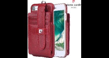 Rood hoesje Pierre Cardin - Backcover - Stijlvol - Leer - iPhone 7-8 - Luxe cover