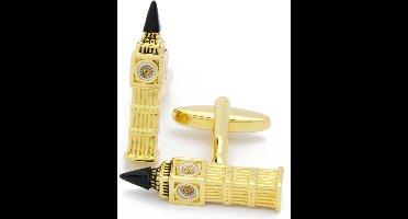 Manchetknopen - Big Ben Gebouw Toren Goudkleurig