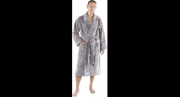 De Witte Lietaer Badjas Gentle Heren Katoen Grijs Maat S