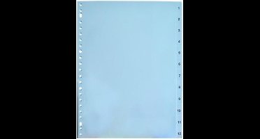 SOHO Tabbladen Kunststof 1 t/m 12 – Cijfer Tabbladen – Geschikt voor 2,4 en 23 ringsbanden – Kunststof – Blanco