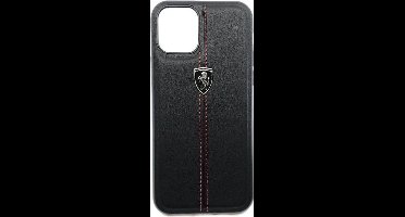 Ferrari Leren Backcase Hoesje iPhone 11 Pro - Zwart