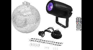 EUROLITE Discobal - Spiegelbol - Discobol 30cm with motor + LED PST-5 QCL Spot bk