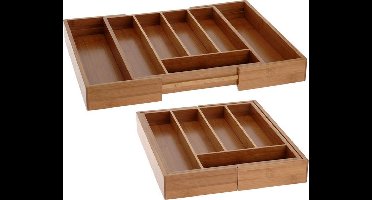 Bamboe uitschuifbare bestekbak