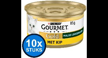 10x Gourmet Gold - Malse Lekkernijen Kip - Kattenvoer Natvoer - 85g