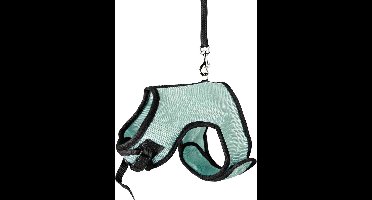 Trixie Soft-Tuig Met Riem Voor Grote Konijnen - Konijnenharnas - BLAUW 25-40 Cm