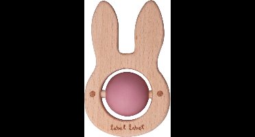 Label Label Konijn Roze Hout & Silicone Bijtspeeltje LLST-15256