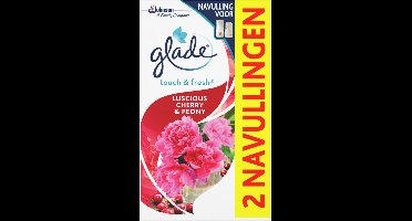 Glade Luchtverfrisser Touch & Fresh Navul Duo Cherry & Peony 2x10 ml
