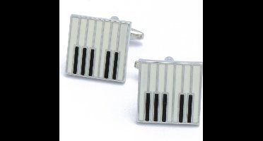 Manchetknopen - Pianotoetsen Wit Zwart Zilver