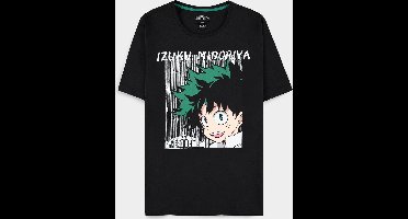 My Hero Academia - Izuku Midoriya Face Heren T-shirt - L - Zwart