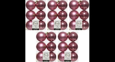 Decoris Kerstballen - 30x st - oudroze - D8 cm - kunststof - mat/glans - kerstversiering
