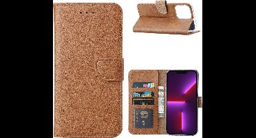 Hoesje Geschikt voor iPhone 14 Pro portemonnee Bookcase – Bruin