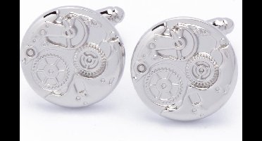 Manchetknopen - Horloge Binnenwerk Zilverkleurig