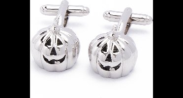 Manchetknopen - Pompoen Halloween Zilver
