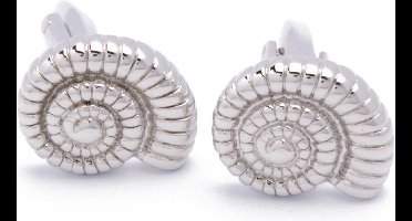 Manchetknopen - Slakkenhuis Rond Zilverkleur Schelp