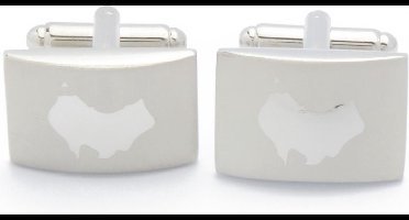 Manchetknopen - Australie Outline Zilverkleurig Rechthoekig