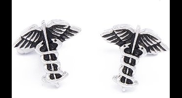 Manchetknopen - Medisch Slang Dokter Esculaap Zwart