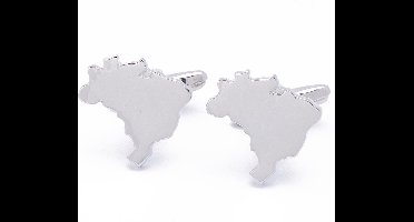 Manchetknopen - Brazilie Kaart Outline