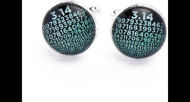 Manchetknopen - Pi Cijfer 3.14 Gedetailleerd Precies
