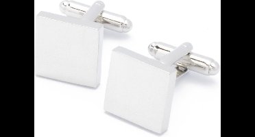 Manchetknopen - Vierkant Effen Zilverkleurig