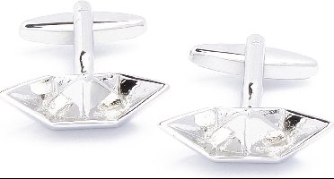 Manchetknopen - Boot Bootje Papier Papieren Hoed Zilver