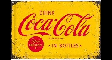 Coca-Cola Wandbord 'In Bottles' - Metaal - 40 x 60 cm