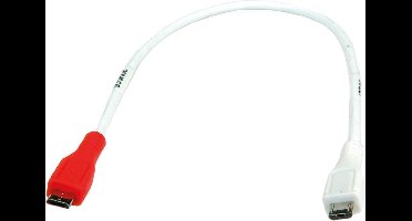 USB Micro B naar USB Micro B OTG oplaadkabel - USB2.0 - tot 1A / wit - 0,30 meter