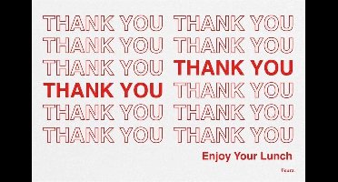 Fisura Placemat Thank You 30 X 45 Cm Pvc Wit/rood