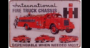 Metalen plaatje - Fire trucks