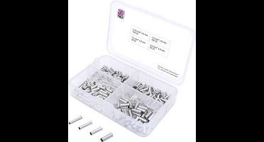 TRU COMPONENTS T1903C022 Assortiment adereindhulzen 0.75 mm², 1 mm², 1.5 mm², 2.5 mm² Ongeïsoleerd Zilver 300 stuk(s)