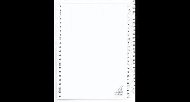 tabblad Kangaro A4 cijfers - PP 120 micron 23r 52dlg wit