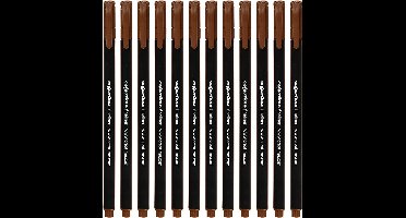 Colortime Fineliner Lijndikte 0,6-0,7 Mm Bruin 12 Stuks