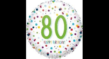 Amscan Folieballon Confetti Bday 80 43 Cm Wit