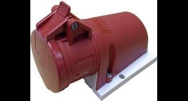 CEE WCD 16A 5 polig bus - opbouw 16A 5P - 1 stuk - rood IP44 kunststof