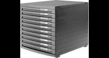 Han Contur 1510-191 Ladebox Donkergrijs Din A4 Din B4 Din C4 Aantal Lades: 10