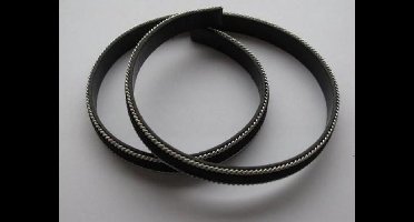 Band fluweel plat 10mmx2 milimeter zwart 50 centimeter