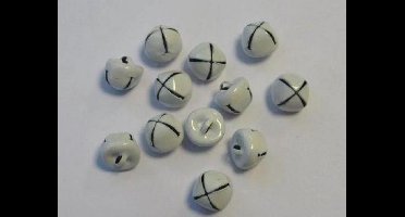 Kerst belletjes wit 10 milimeter 12 Stuks