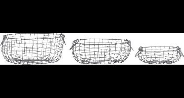 Esschert Design Draadmanden Ovaal Staal Roestbruin 3-delig