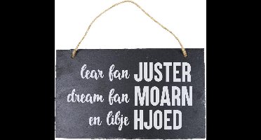 Paper Dreams Spreukbord Fries Lear Fan 15 X 25 Cm Leisteen Zwart