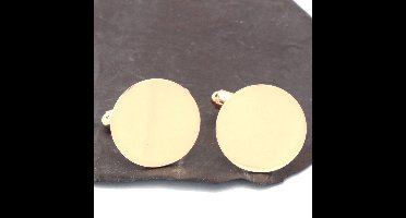 Manchetknopen - Echt Zilver 925 Rond Rose Goud Spiegelend