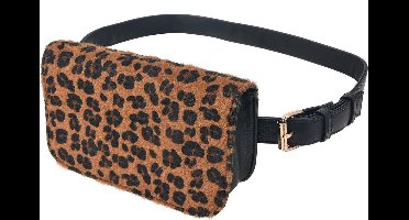 Juleeze Heuptasje Dames 19x11x5 cm Bruin Kunstleer Rechthoek Luipaard Heuptas