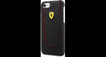 iPhone 8/7/6s/6 Backcase hoesje - Ferrari - Effen Zwart - Kunstleer