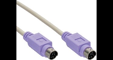 Mini DIN 6-pins PS/2 datakabel / beige/paars - 2 meter