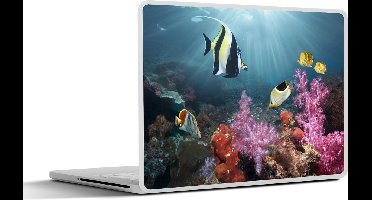 Laptop sticker - 13.3 inch - Kleurig koraal - 31x22,5cm - Laptopstickers - Laptop skin - Cover