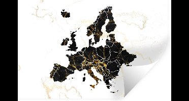 Muurstickers - Sticker Folie - Kaart - Europa - Marmer - 30x20 cm - Plakfolie - Muurstickers Kinderkamer - Zelfklevend Behang - Zelfklevend behangpapier - Stickerfolie